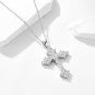 Modern Luxury Micro Setting White CZ Cross 925 Sterling Silver Necklace