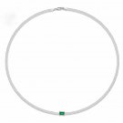 Created Emerald Baguette 925 Sterling Silver Choker Necklace Created Emerald Baguette 925 Sterling Silver Choker Necklace