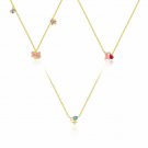 Girl White Pink CZ Star River 925 Sterling Silver Necklace