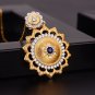 Elegant Created Sapphire Cubic Zirconia Sunflower 925 Sterling Silver Pendant