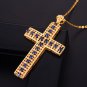 Classic Created Sapphire Cross Cubic Zirconia 925 Sterling Silver Pendant