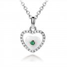 White Ceramics Heart 925 Sterling Silver Pendant