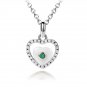 White Ceramics Heart 925 Sterling Silver Pendant