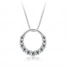 Circle Micro Setting White 925 Sterling Silver Pendant