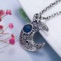Vintage Planet Crescent Moon 925 Sterling Silver Pendant