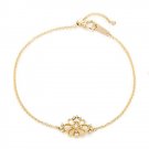 Yellow Golden Flower 925 Sterling Silver CZ Bracelet