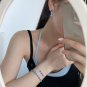 White Blue CZ Four Leaf Clover 925 Sterling Silver Bracelet Dangling Earrings