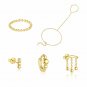 Golden Beads Tassles Silver Earrings Necklace Bracelet Adjustable Ring