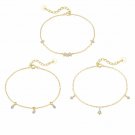 Simple White CZ Geometry Oval Waterdrop Star 925 Sterling Silver Bracelet