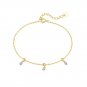 Simple White CZ Geometry Oval Waterdrop Star 925 Sterling Silver Bracelet