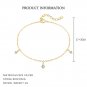 Simple White CZ Geometry Oval Waterdrop Star 925 Sterling Silver Bracelet