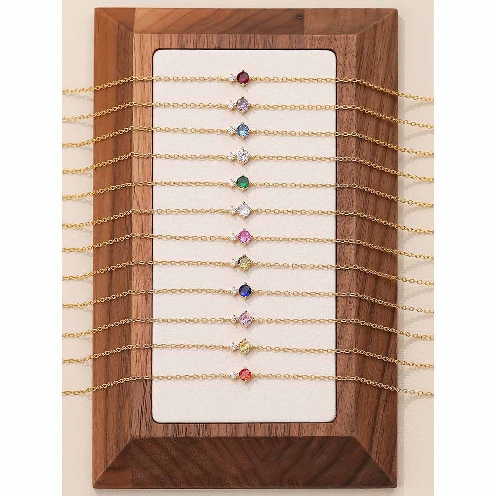 Simple Colorful Mini Round CZ 925 Sterling Silver Bracelet
