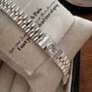 Fashion Round CZ 925 Sterling Silver Watch Strap Bracelet