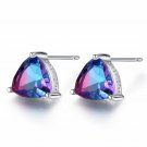 Created Nano Russian Emerald 925 Sterling Silver Stud Earrings