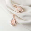Party Oval Created Cat Eye CZ 925 Sterling Silver Dangling Earrings