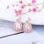 Party Oval Created Cat Eye CZ 925 Sterling Silver Dangling Earrings