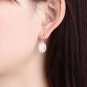 Party Oval Created Cat Eye CZ 925 Sterling Silver Dangling Earrings