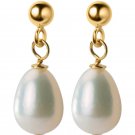 Waterdrop Freshwater Pearl 925 Sterling Silver Dangling Earrings