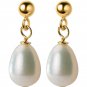 Waterdrop Freshwater Pearl 925 Sterling Silver Dangling Earrings
