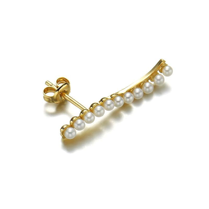 Natural Pearl Wave 925 Sterling Silver Studs Earrings Single Piece