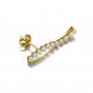 Natural Pearl Wave 925 Sterling Silver Studs Earrings Single Piece