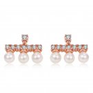 White Shell Pearl Rose 925 Sterling Silver Cubic Zirconia Stud Earrings White Shell Pearl Rose 925 Sterling Silver Cubic Zirconia Stud Earrings