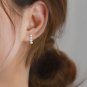 Shell Pearl D Shape 925 Sterling Silver Hoop Earrings