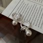 Round Natural Pearls Knot 925 Sterling Silver Leverback Hoop Earrings