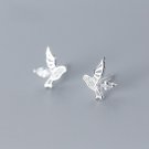 Animal Cubic Zirconia Flying Bird 925 Silver Studs Earrings
