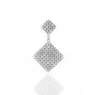Rhombus Cubic Zirconia 925 Sterling Silver Dangling Earrings, Single Piece