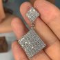 Rhombus Cubic Zirconia 925 Sterling Silver Dangling Earrings, Single Piece