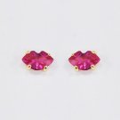 Fashion Pink Cubic Zirconia Lip 925 Sterling Silver Stud Earrings