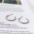 Party CZ C Shape Circle 925 Sterling Silver Hoop Earrings