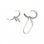 CZ Cross Chain Irregular 925 Sterling Silver Hoop Earrings