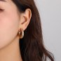Geometry C Shape CZ Crescent Moon Stars 925 Sterling Silver Stud Earrings