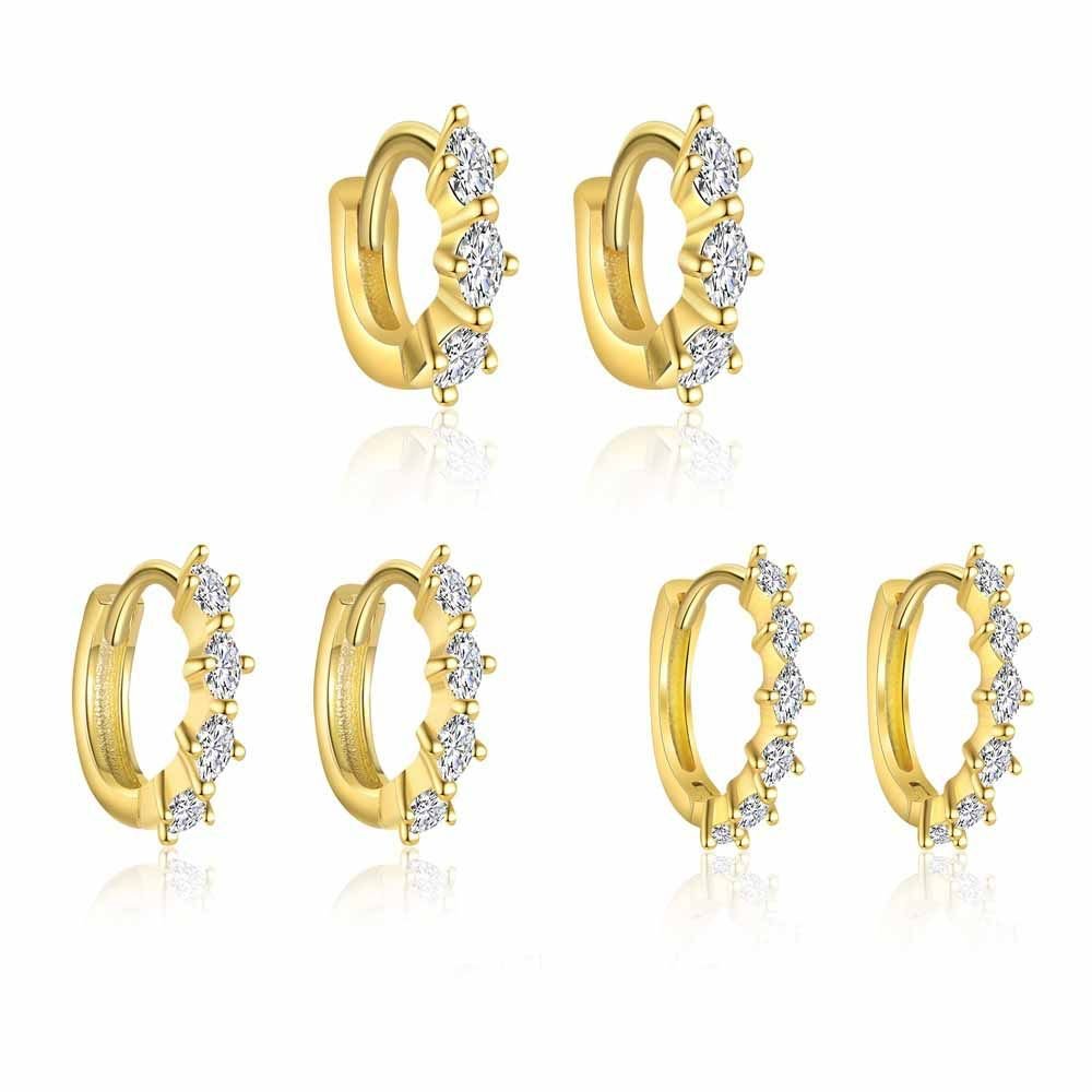 Simple Shining Oval CZ 925 Sterling Silver Hoop Earrings