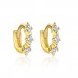 Simple Shining Oval CZ 925 Sterling Silver Hoop Earrings