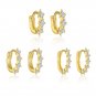Simple Shining Oval CZ 925 Sterling Silver Hoop Earrings