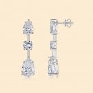 Women Waterdrop Moissanite CZ 925 Sterling Silver Dangling Earrings