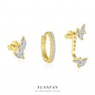 Fashion Shining Waterdrop CZ 925 Sterling Silver Stud Hoop Earrings