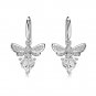 Beautiful Elegant CZ Butterfly Bow-knot 925 Sterling Silver Dangling Earrings
