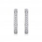 Micro Setting Moissanite CZ U Shape  925 Sterling Silver Hoop Earrings