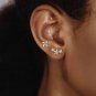 Beautiful CZ Flowers Windmill 925 Sterling Silver Stud Earrings