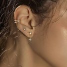 Fashion Golden CZ Tassels 925 Sterling Silver Dangling Earrings