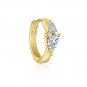Golden CZ Tree Branch 925 Sterling Silver Stud Hoop Dangling Earrings Set