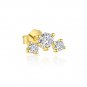 Party Golden Shining CZ Star 925 Sterling Silver Stud Earrings