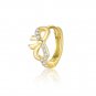 Honey Moon Golden CZ Bow-Knot 925 Sterling Silver Earring Adjustable Ring