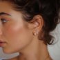 Golden Round Waterdrop Heart CZ Tassels Silver Dangling Earrings