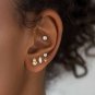 CZ Heart Moon Star Flower Chain Tasselsyt Silver Stud Earrings