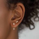 CZ Geometry Star Crown Butterfly 925 Sterling Silver Stud Dangling Earrings